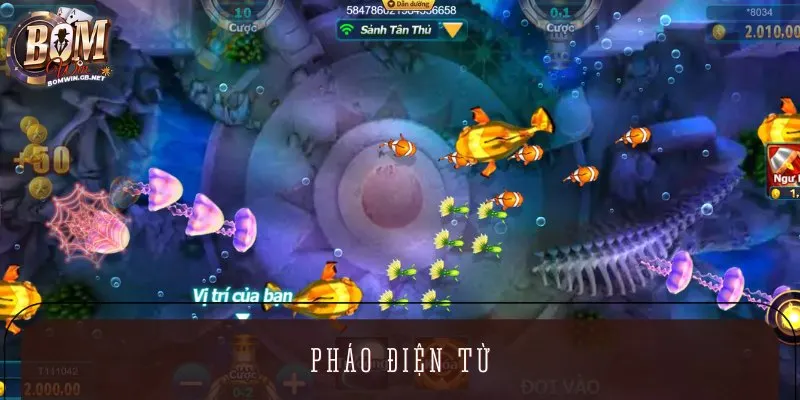 Trong game Happy Fishing, pháo điện từ sẽ giúp bet thủ tạo ra tia laser