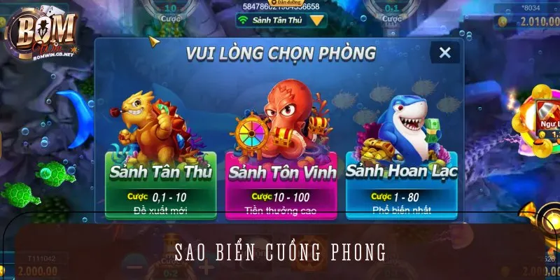Sao biển cuồng phong Happy Fishing có sức công phá mạnh mẽ ở mọi sảnh