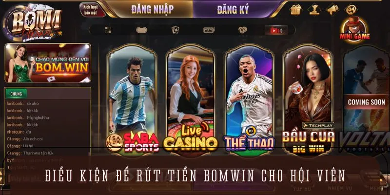 Thực hiện đúng điều kiện để rút tiền BOMWIN thành công